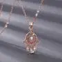 EUDORA Sterling Silver Hamsa Necklace Good Luck Vintage Fatima Hand Evil Eye Pendant, 18'' Chain (Rose Gold) EUDORA Sterling Silver Hamsa Necklace Good Luck Vintage Fatima Hand Evil Eye Pendant, 18'' Chain (Rose Gold)