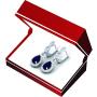 Dazzlingrock Collection 14K Each 7X5 MM Pear Gemstone & Round White Diamond Ladies Halo Teardrop Dangling Drop Earrings, White Gold