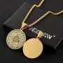 HZMAN Vintage Stainless Steel The Seal of The Seven Archangels Pendant Necklaces 22+2“ Chain