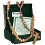 Christian Catholic Wooden Beige Rosary Prayer Beaded Cross Crucifix Christ Jesus Necklace for Auto Car for Men Women Religious Jewelry Jerusalem Pendant 20''