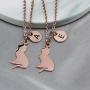 MEMGIFT Cat Necklace Jewelry Personalized Dainty Cute Delicate Birthday Gifts for Cat Lovers Teen Girls Women Rose Gold Handmade Initial Letter