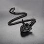 U7 Men Gothic Jewelry Stainless Steel Silver Black Evil Demon Horn Skull Pendant Necklace