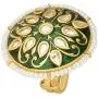 Aheli Indian Traditional Stone Studded Enamel Finger Ring Adjustable Wedding Party Fashion Jewelry for Women Teen Girls
