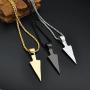 PAURO Mens Stainless Steel Jewelry Spear Point Arrowhead Pendant Necklace Gold/Silver