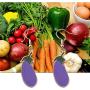 AKTAP Vegetarian Jewelry Vegan Earrings Eggplant Hook Dangle Earrings Gift for Vegan Veganism Gift