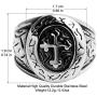 HZMAN Vintage Celtic Cross Stainless Steel Ring Band Medieval Biker for Men