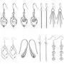 WAINIS 8 Pairs Classic Dangle Drop Earrings for Women Simple Double Twist Long Thread Fashion Silver Plated Earring Jewelry WAINIS 8 Pairs Classic Dangle Drop Earrings for Women Simple Double Twist Long Thread Fashion Silver Plated Earring Jewelry
