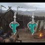 WSNANG Movie Elven Green Leaf Earrings Movie Inspired Jewelry Gift for Fans