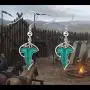 WSNANG Movie Elven Green Leaf Earrings Movie Inspired Jewelry Gift for Fans