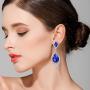 BriLove Womens Wedding Bridal Crystal Teardrop Cluster Beaded Chandelier Dangle Pierced Earrings