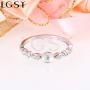 LGSY 925 Sterling Silver Antique Rings for Pearl Jewelry Making, Design Pearl Ring Fittings/Settings/Mountings for Women