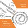 Jewlpire Mens Chain, Gold Chain for Men, Miami Silver Cuban Link Chain Necklace for Men Boys Women, 18K Gold Plated/316L Stainless Steel, 4/6/9mm Width, 18/20/22/24/26/30 Inch