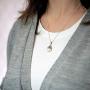 PAZ CREATIONS .925 Sterling Silver Floral Pearl Necklace