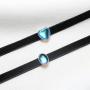 VIKI LYNN Black Velvet Choker Necklace Adjustable Blue Moonstone Choker Collar Necklace