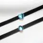 VIKI LYNN Black Velvet Choker Necklace Adjustable Blue Moonstone Choker Collar Necklace