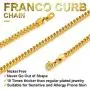 ChainsHouse Men Women Chain 3MM/4.5MM/6MM Flat Franco Curb Link Chain, Stainless Steel/Black Gun Plated/18K Gold Plated Chain Necklace, Send Gift Box ChainsHouse Men Women Chain 3MM/4.5MM/6MM Flat Franco Curb Link Chain, Stainless Steel/Black Gun Plated/18K Gold Plated Chain Necklace, Send Gift Box