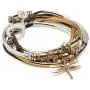 Lizzy James Misty Silver and Gold Charm Bracelet in Gloss Chocolate Leather w Gold Dragonfly Charm Lizzy James Misty Silver and Gold Charm Bracelet in Gloss Chocolate Leather w Gold Dragonfly Charm
