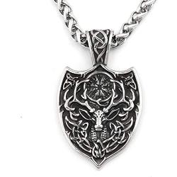 DUTO Company Viking Talisman Authentic Scandinavian Jewelry Accessory for Mens Womens Pagan Asatru Stainless Steel Necklace 20/28 Inches