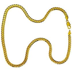 Fashion kimi2 NA313-Vacuum Coating 18k Gold Filled Women Men Chain Classic Necklace Jewelry 5mm