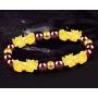 Feng Shui Amulet Bracelet The Best Prosperity Red Garnet Bead Bracelet with 6/4 Gold Plated Pi Xiu/Pi Yao Lucky Wealthy Brecelet
