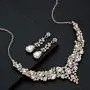 HapiBuy Crystal Bridal Jewelry Set Womens Rhinestone Necklace and Earrings Sets for Bride Bridesmaid Wedding Prom Party Accessories HapiBuy Crystal Bridal Jewelry Set Womens Rhinestone Necklace and Earrings Sets for Bride Bridesmaid Wedding Prom Party Accessories