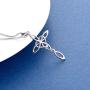 Celtic Knot Cross Pendant Necklace Sterling Silver Religious Irish Infinity Love Heart Irish Celtics Necklace Jewelry Mothers Day Birthday Gifts for Women Girls