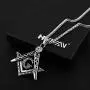 HZMAN Mens Cubic Zirconia Freemason Symbol Masonic Stainless Steel Pendant Necklace 22+2 inch Chain HZMAN Mens Cubic Zirconia Freemason Symbol Masonic Stainless Steel Pendant Necklace 22+2 inch Chain