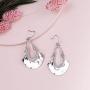 Boho Chic Hollow Shield Shape with Hammered Drop Earrings