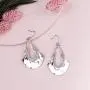 Boho Chic Hollow Shield Shape with Hammered Drop Earrings