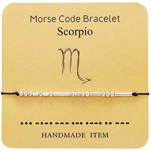Morse Code Bracelets 12 Constellation Zodiac Bracelet Adjustable String Morse Code Silk Beaded Cord Bracelet with Secret Message for Couples Women Girls Astrology Horoscope Jewelry Morse Code Bracelets 12 Constellation Zodiac Bracelet Adjustable String Morse Code Silk Beaded Cord Bracelet with Secret Message for Couples Women Girls Astrology Horoscope Jewelry
