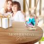 CDE Love Heart Pendant Necklaces for Women Silver Tone Rose Gold Tone Crystals Birthstone Valentines Day Jewelry Gifts for Women Party/Anniversary Day/Birthday