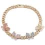 Ingemark Bling Miami Butterfly Cuban Chain Necklace Iced Out Cuban Choker Necklace for Women Girls Hip Hop Rapper Jewelry