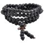 Jovivi 6mm 8mm Natural Lava Rock Stone Healing Gemstone 108 Prayer Beads Tibetan Mala Bracelet Necklace