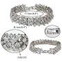 EVER FAITH Womens Round Full Cubic Zirconia Bridal Tennis Bracelet Clear Silver-Tone