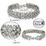 EVER FAITH Womens Round Full Cubic Zirconia Bridal Tennis Bracelet Clear Silver-Tone EVER FAITH Womens Round Full Cubic Zirconia Bridal Tennis Bracelet Clear Silver-Tone