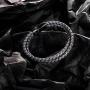 murtoo Mens Bracelet Leather Braided, Brown and Black Leather Bracelet for Men