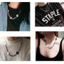 Smiley Chain Necklace Stainless Steel Punk Hip Hop Street Dance Rock Necklace for Men Women