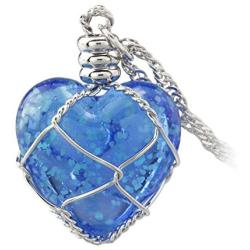FM FM42 Glow in The Dark Heart Pendant Necklace, Glow Green Light
