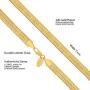 Lifetime Jewelry 7mm Flexible Herringbone Chain Necklace 24k Real Gold Plated