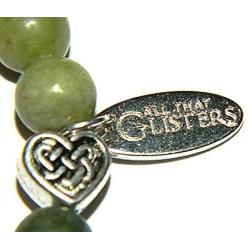 Irish Connemara Marble Celtic Heart Beaded Bracelet
