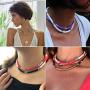 MUYOU Boho Choker Necklace for Women African Heishi Bead Necklace Choker Surfer Necklace Summer Beach Necklaces for Women Girls