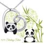 Cute Animal Necklace S925 Sterling Silver Animal Jewelry Forever Love Heart Pendant Necklace Gifts for Women Mom Birthday Mothers Day