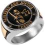 HZMAN Greek goddess Themis stainless steel fashion gold silver vintage mens jewelry ring