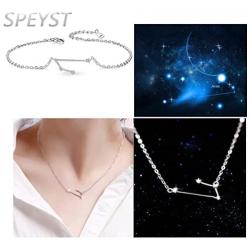 Women 925 Zodiac Jewelry for Women Horoscope Necklace Bridesmaid Necklace and Horoscope Bracelets for Teen Girls Set Jewelry (Gemini Necklaces and Bracelets)