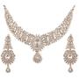 Touchstone Indian Bollywood Intricately Crafted Diamond Look Rhinestone Crystal Colorful Wedding Designer Jewelry Necklace Set in Gold and Silver Tone for Women.