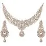 Touchstone Indian Bollywood Intricately Crafted Diamond Look Rhinestone Crystal Colorful Wedding Designer Jewelry Necklace Set in Gold and Silver Tone for Women.