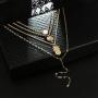 Anglacesmade Bohemia Layered Choker Necklace Palm Tree Necklace Pineapple Necklace Opal Choker Gem Pendants Necklace Summer Jewelry Gold Lariat Y Necklace for Women and Girls