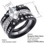 MABELLA Black Wedding Engagement Ring Set Stainless Steel Marquise Cubic Zirconia Gifts for Women MABELLA Black Wedding Engagement Ring Set Stainless Steel Marquise Cubic Zirconia Gifts for Women