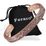 Feraco Copper Bracelets for Men Women Magnetic Therapy Bracelet for Arthritis Pain Relief Vintage Dragon Phoenix 99.9% Solid Copper Cuff Bangle