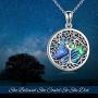 Sterling Silver Abalone Shell Tree of Life Gymnastist Necklace Gifts Gymnast Pendant Jewelry Gymnastics Inspirational Team Gifts for Gymnast Women